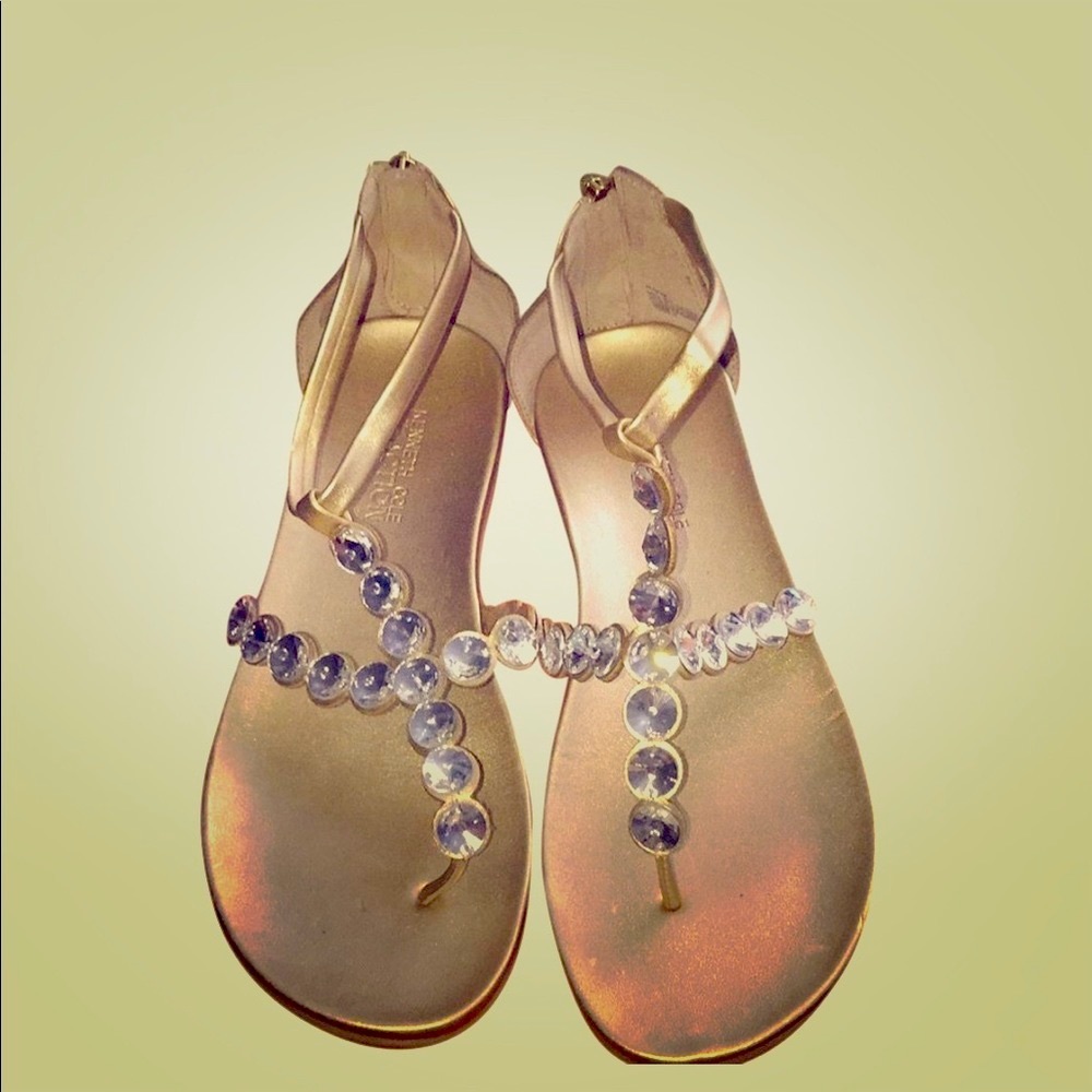 Gorgeous Gold and Rhinestone Flats by Kenneth Cole